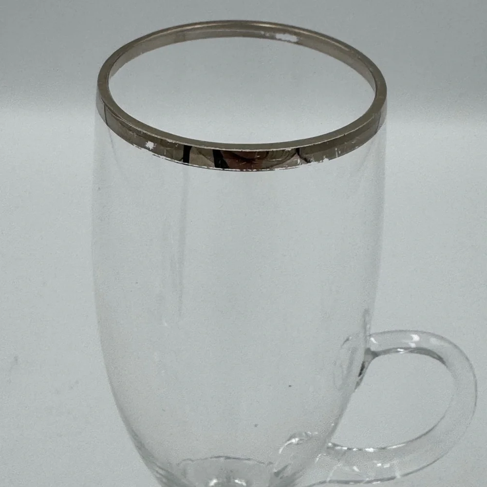 Mikasa “Stephanie” Clear Cordial Glass with Silver Rims Set of 3